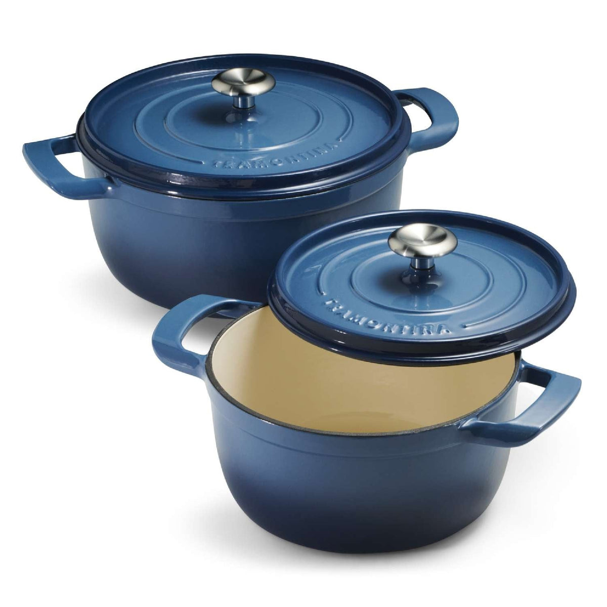 Tramontina 26cm Cast Iron Enamel Casserole, Blue
