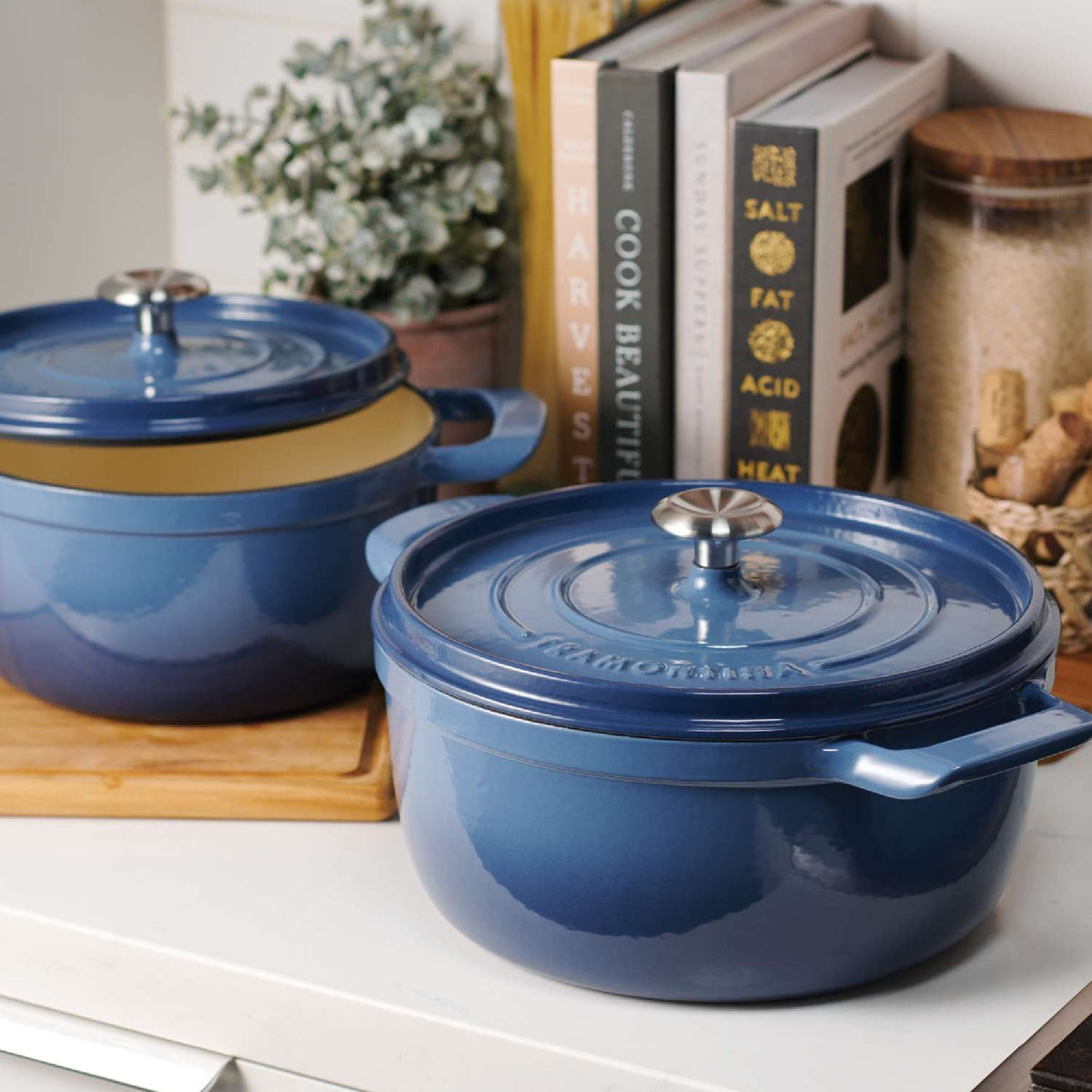 Tramontina 26cm Cast Iron Enamel Casserole, Blue
