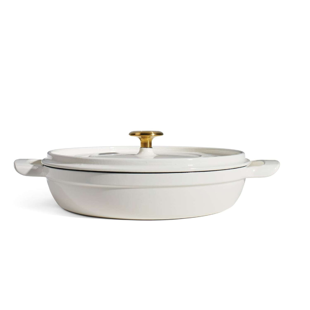 Tramontina 30cm Cast Iron Enamel Shallow Casserole, Latte