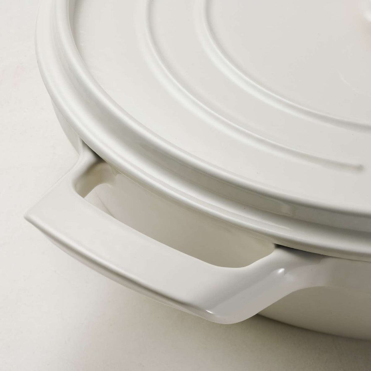 Tramontina 30cm Cast Iron Enamel Shallow Casserole, Latte