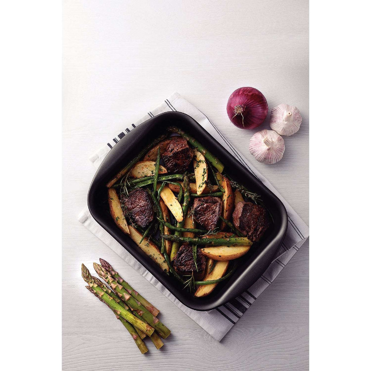 Tramontina Brasil 3-Piece Non-Stick Roasting Pan Set, Graphite