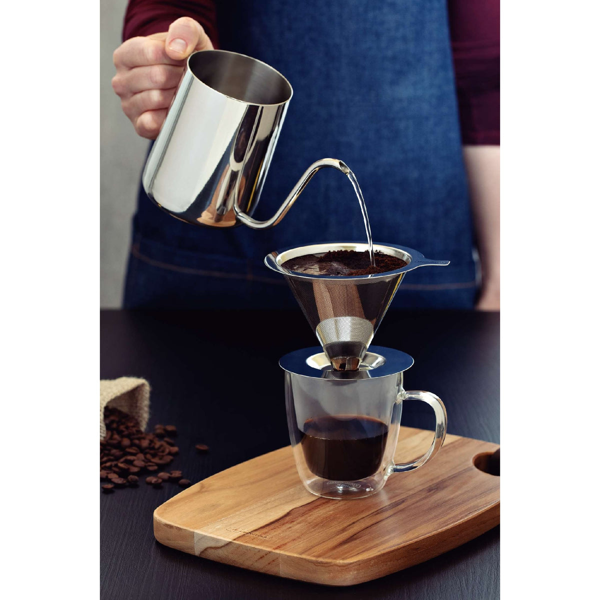 Tramontina 600ml Gooseneck Pour Over Kettle, Stainless Steel