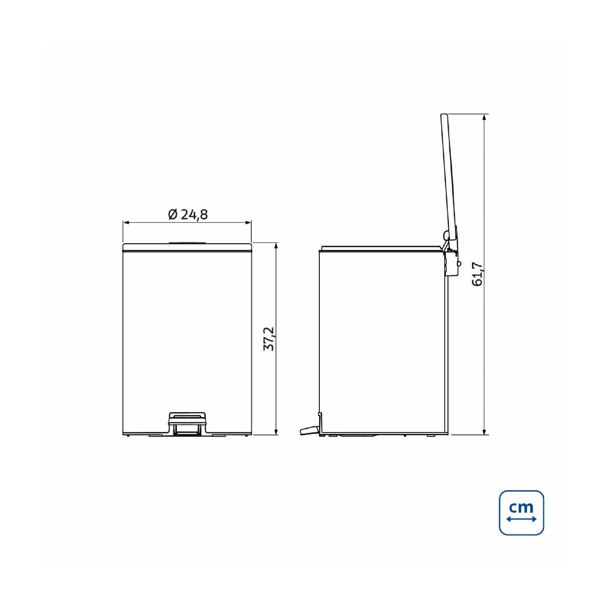 Tramontina Loop 12L Stainless Steel Pedal Bin
