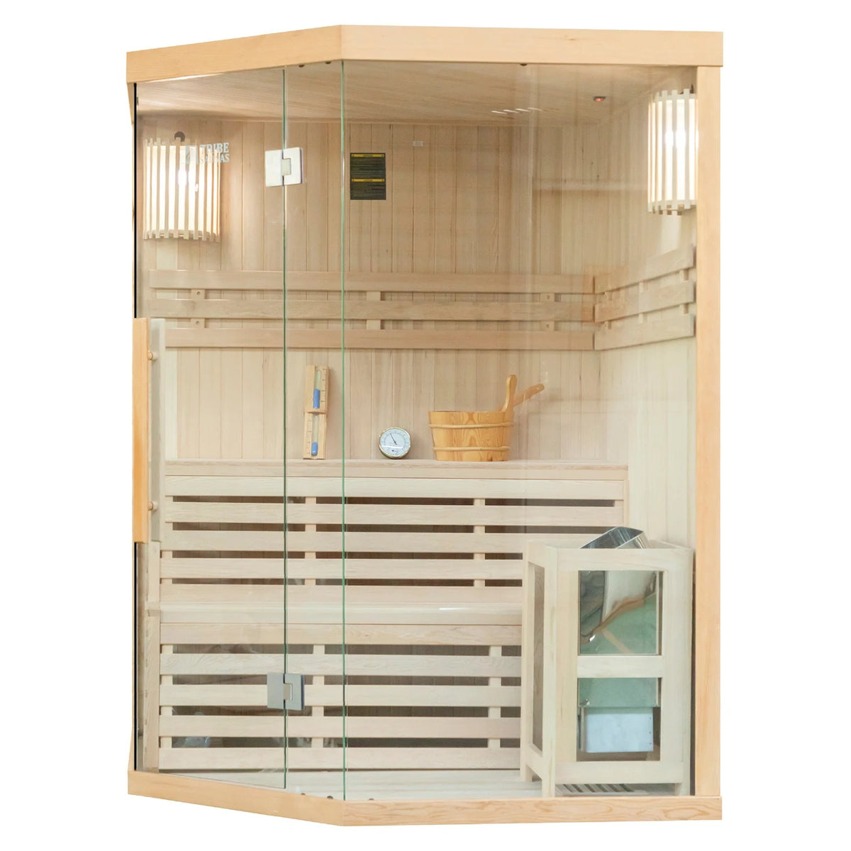 Tribe Lisbon 3 Corner Traditional Sauna, 3-4 Person (Installation Required) - HOME GYM / SAUNA/ ICE BATHS - Beattys of Loughrea