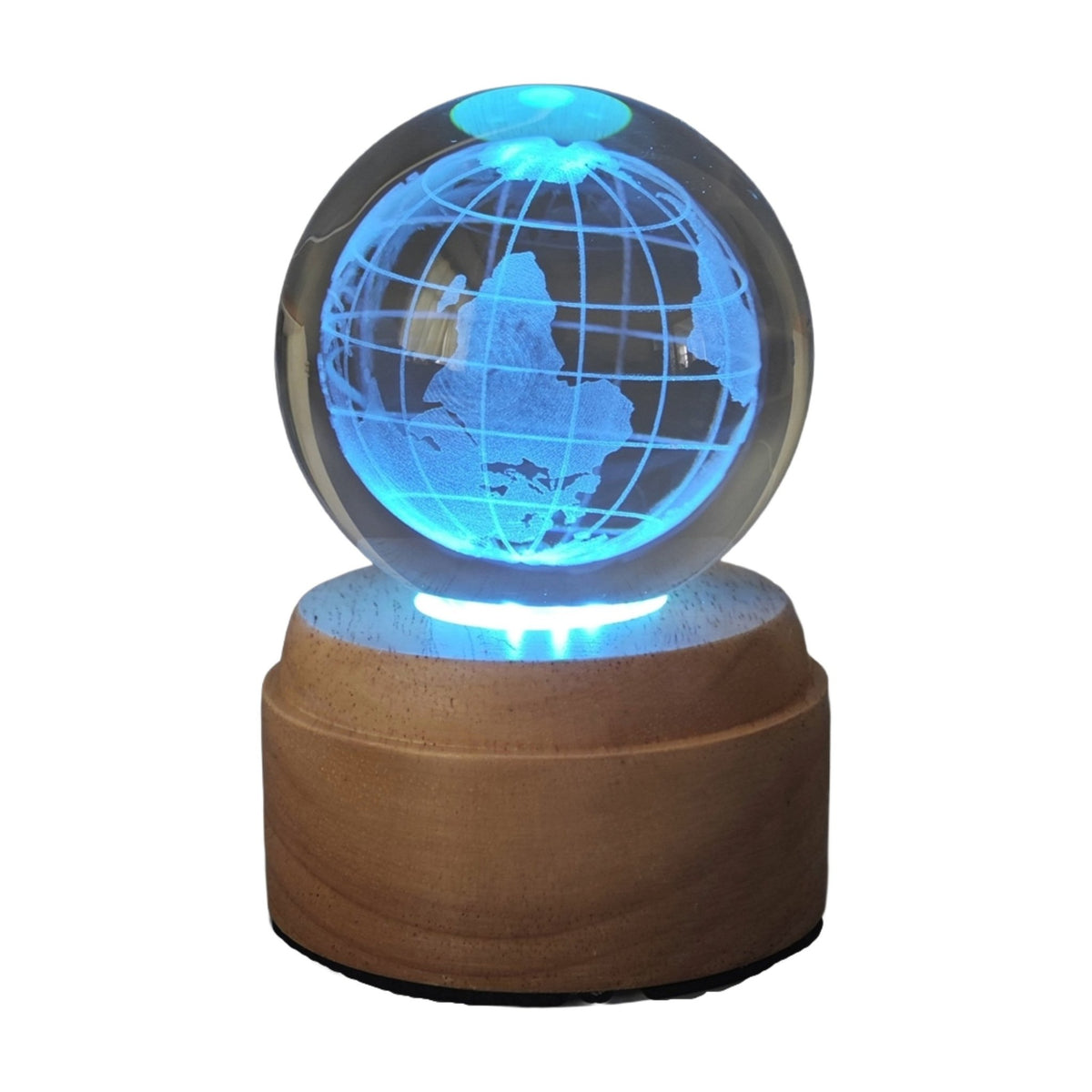 Earth Rotating 3D Crystal Globe Light - TABLE/BEDSIDE LAMPS - Beattys of Loughrea