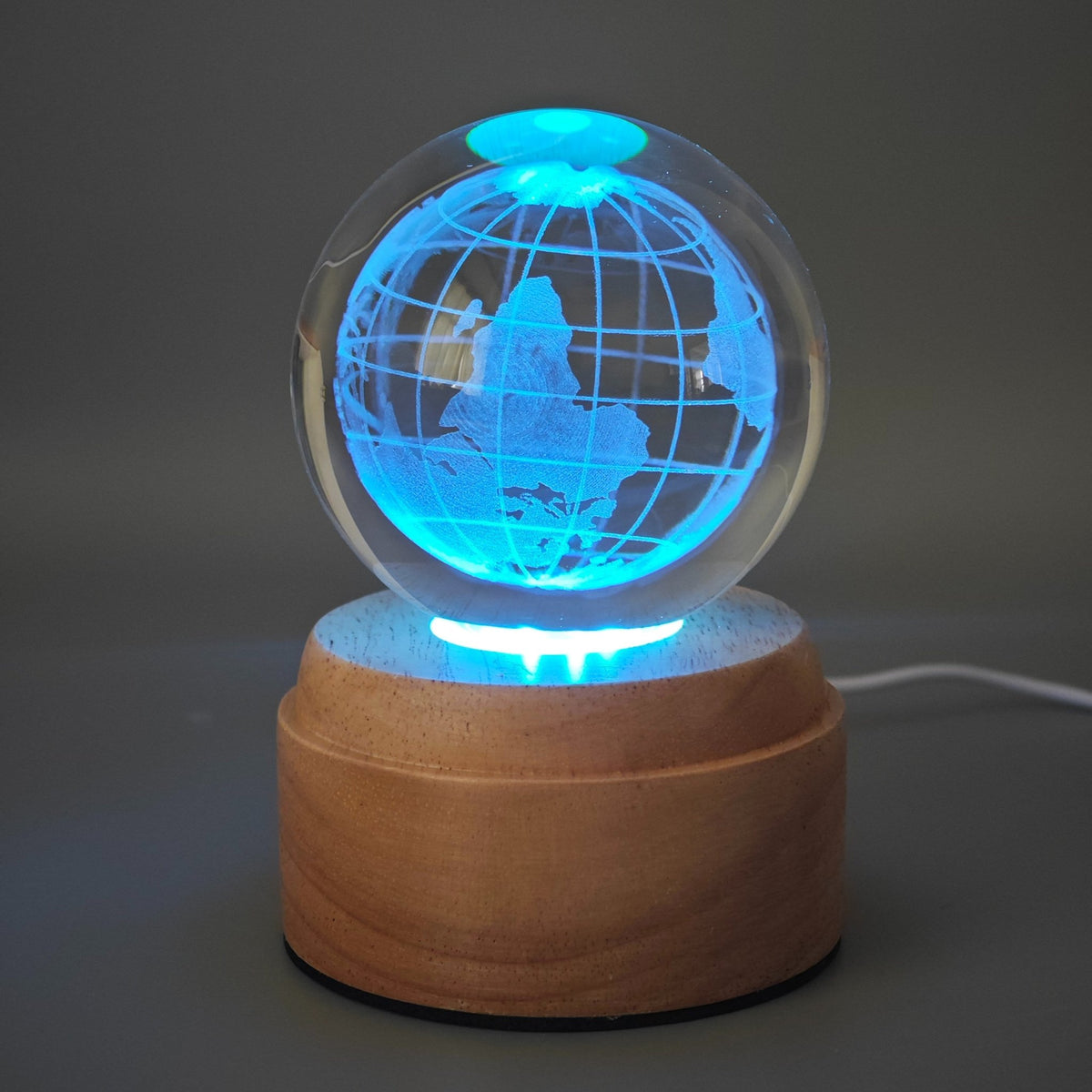 Earth Rotating 3D Crystal Globe Light - TABLE/BEDSIDE LAMPS - Beattys of Loughrea