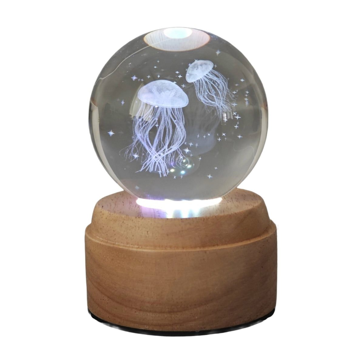 Jellyfish Rotating 3D Crystal Globe Light - TABLE/BEDSIDE LAMPS - Beattys of Loughrea