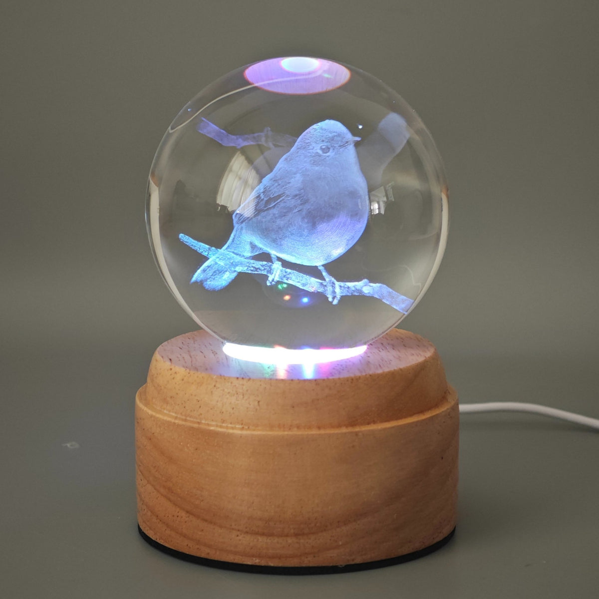 Robin Rotating 3D Crystal Globe Light - TABLE/BEDSIDE LAMPS - Beattys of Loughrea
