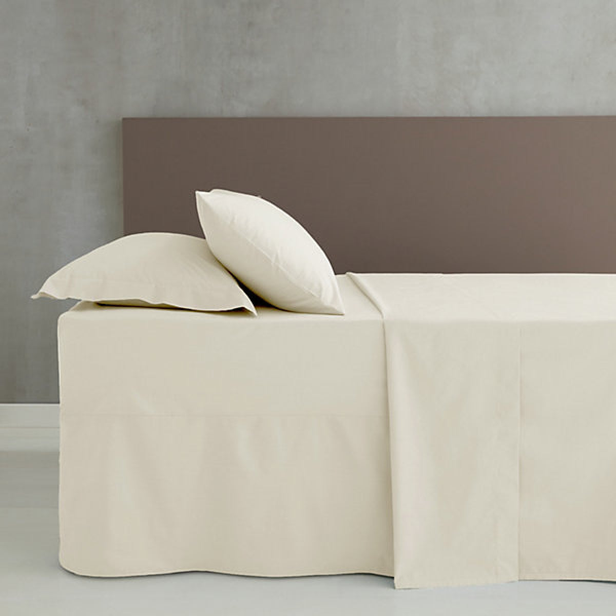 Catherine Lansfield Easy Iron Percale Combed King Size Fitted Sheet 35cm Depth Cream