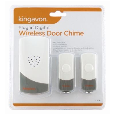 Kingavon Plug In Wireless Door Chime With Front & Back Door Bell - INTERCOM/DOOR BELL - Beattys of Loughrea