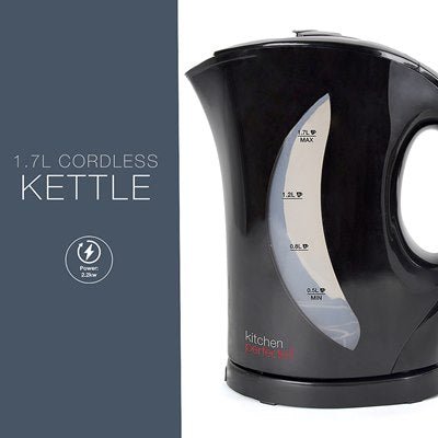 Kitchen Perfected 1.7L Kettle 2000W - Black - KETTLES - Beattys of Loughrea