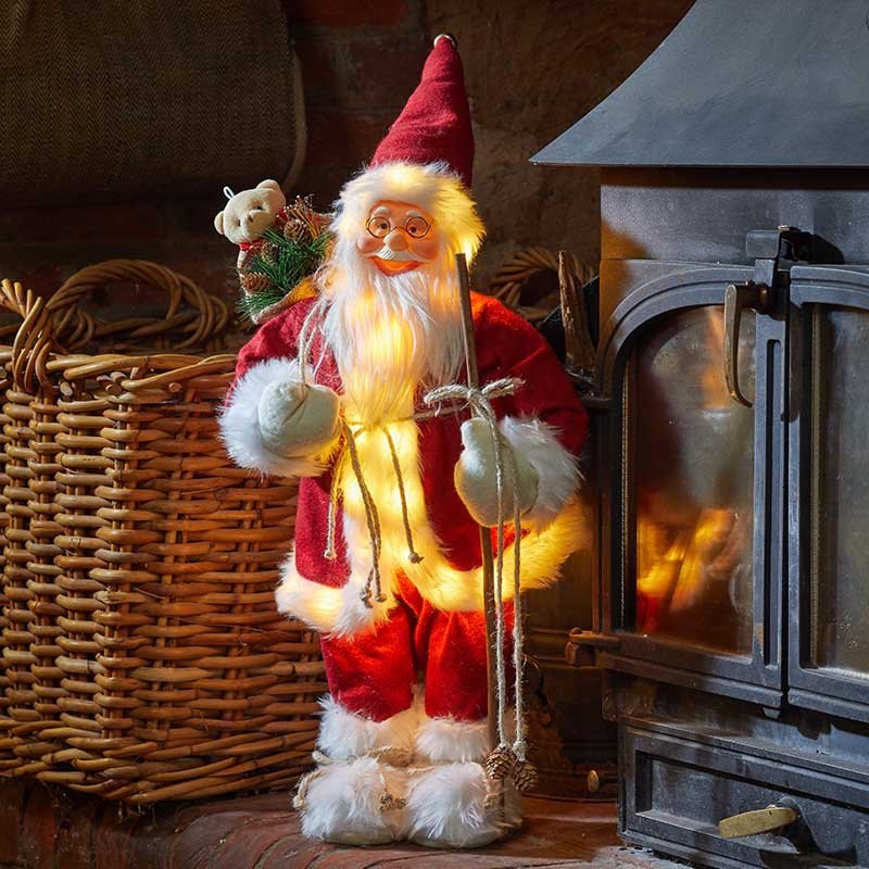 InLit Father Christmas Jumbo Pre-Lit Figurine – Red (60cm) - XMAS SOFT DECOS - Beattys of Loughrea