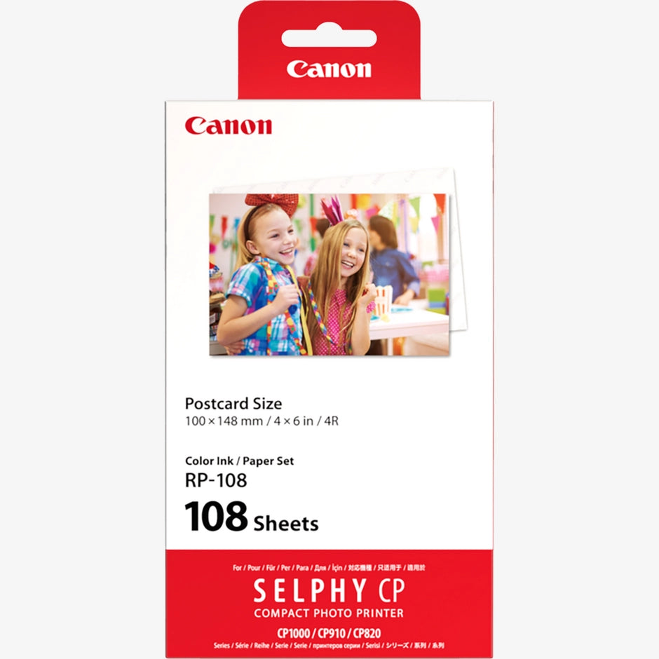Canon RP-108 Colour Ink & Paper Set for Selphy Printers 4x6"