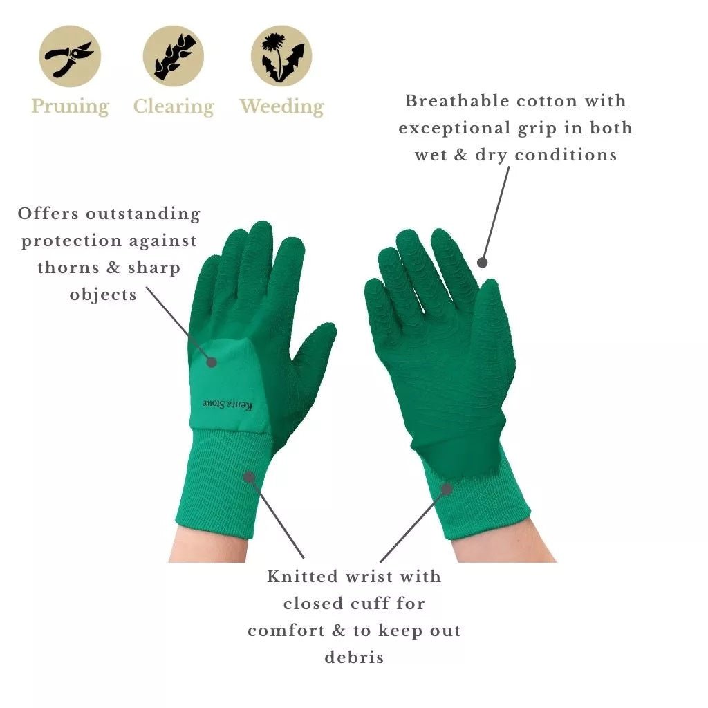 Kent & Stowe Green Ultimate All-Round Gardening Gloves - Small - GARDEN GLOVES ,APRONS, KNEE PADS, GARDEN PEGS - Beattys of Loughrea
