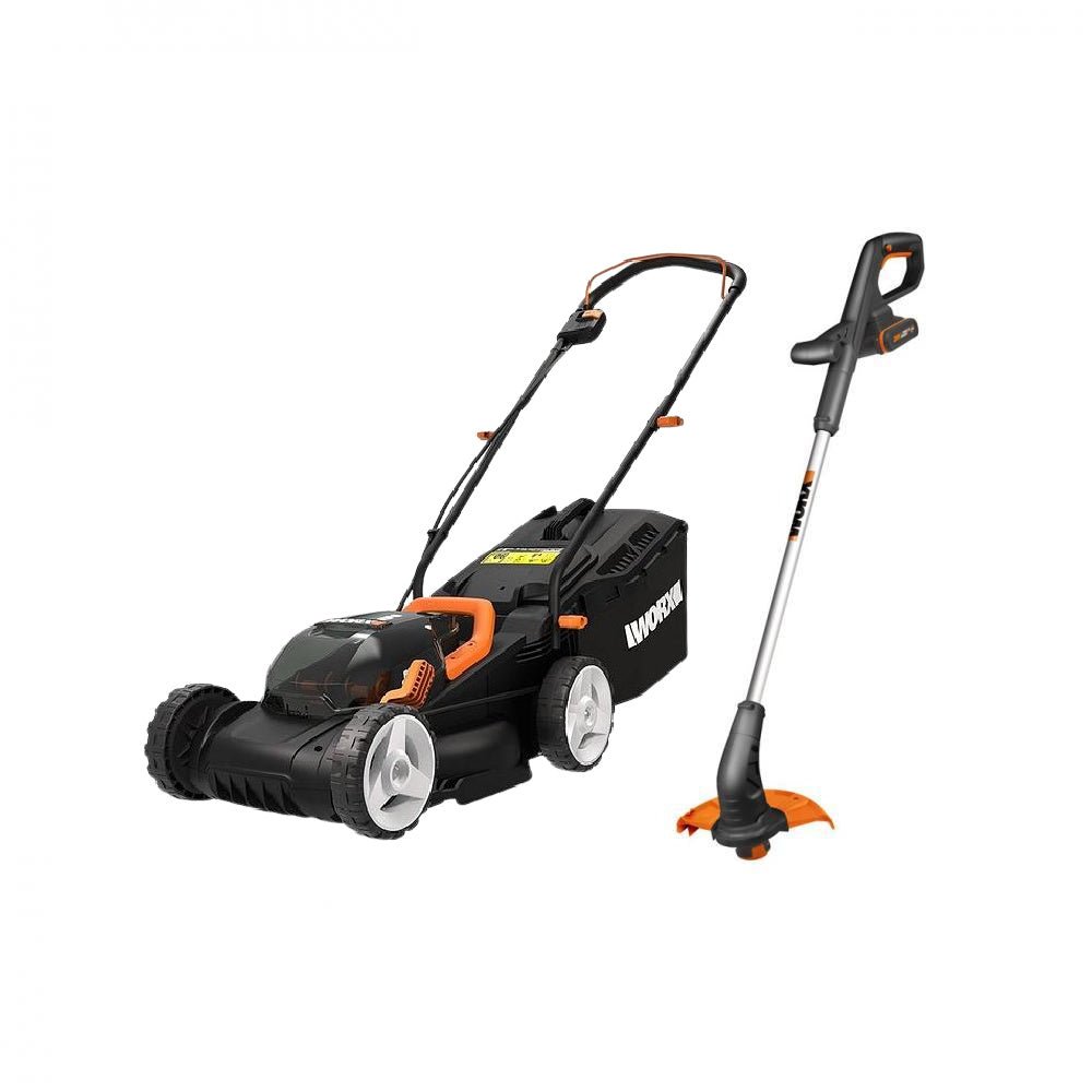 WORX Cordless 34cm Lawn Mower & 25cm Grass Trimmer Twin Pack - 20V - LAWNMOWERS/ROLLERS - Beattys of Loughrea