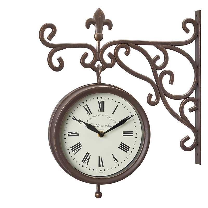 8" Marylebone Station Wall Clock & Thermometer - GARDEN ORNAMENTS INCL SOLAR - Beattys of Loughrea
