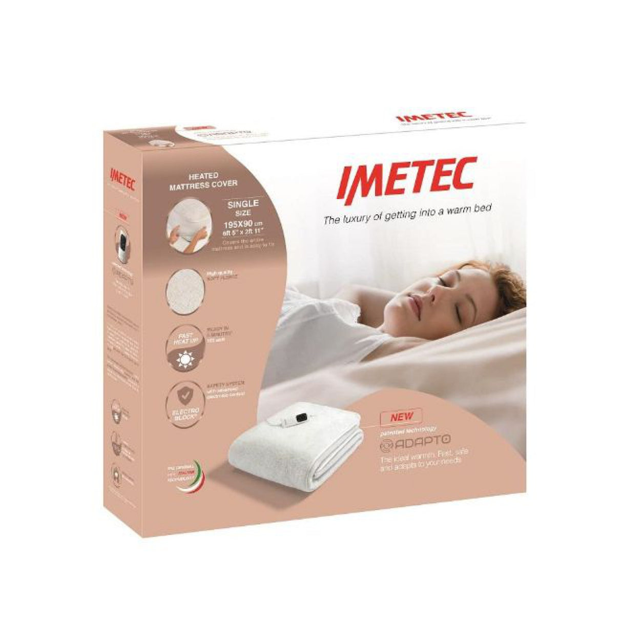 Imetec Single - Adapto Mattress Cover Electric Blanket | 16753