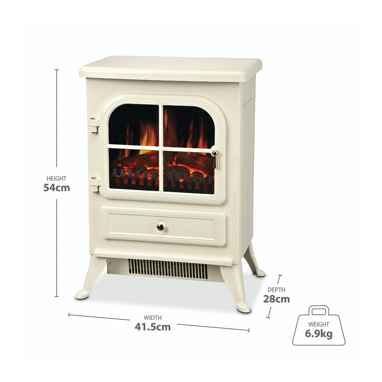De Vielle Classic Electric Stove 1800W (LED Bulb) - Cream
