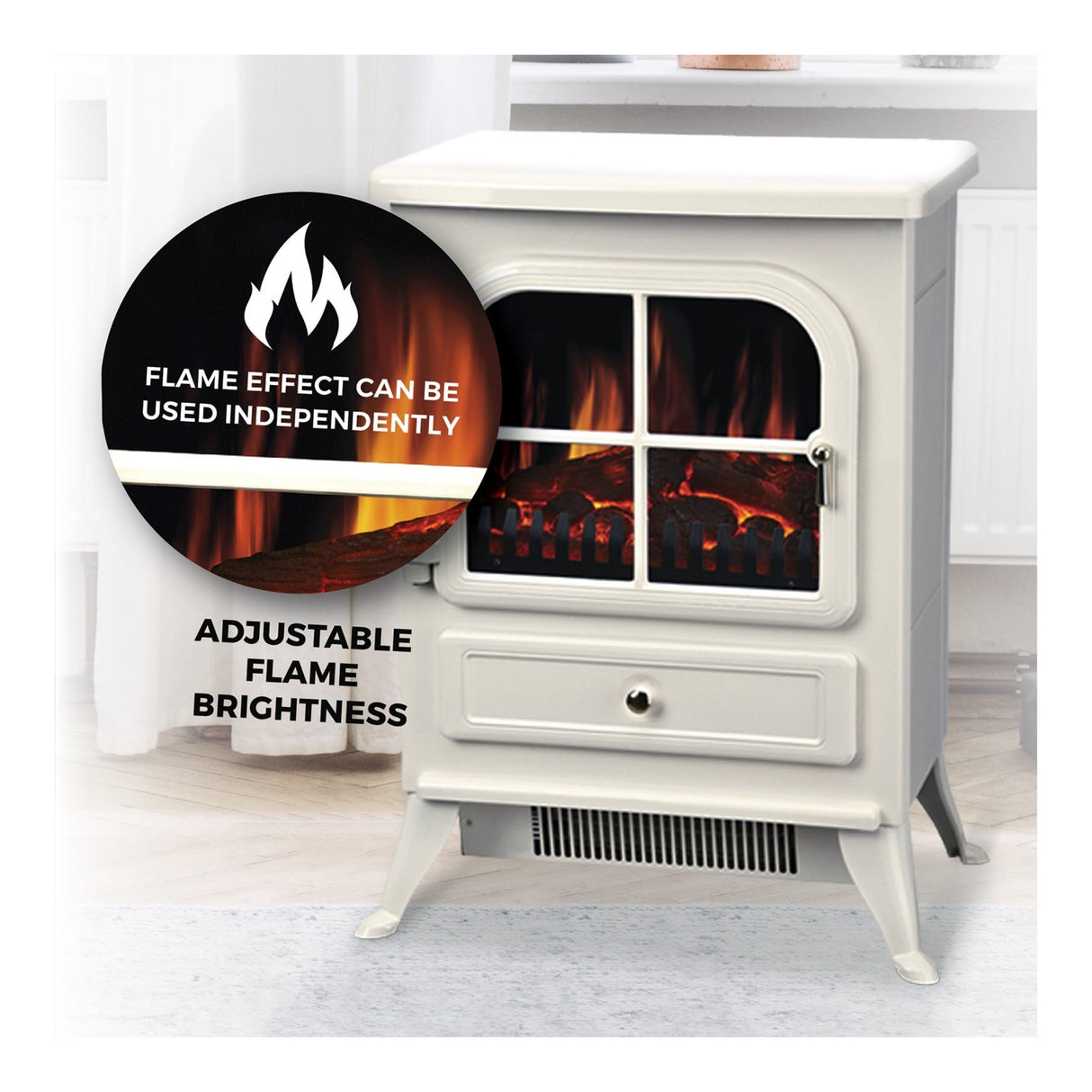 De Vielle Classic Electric Stove 1800W (LED Bulb) - Cream