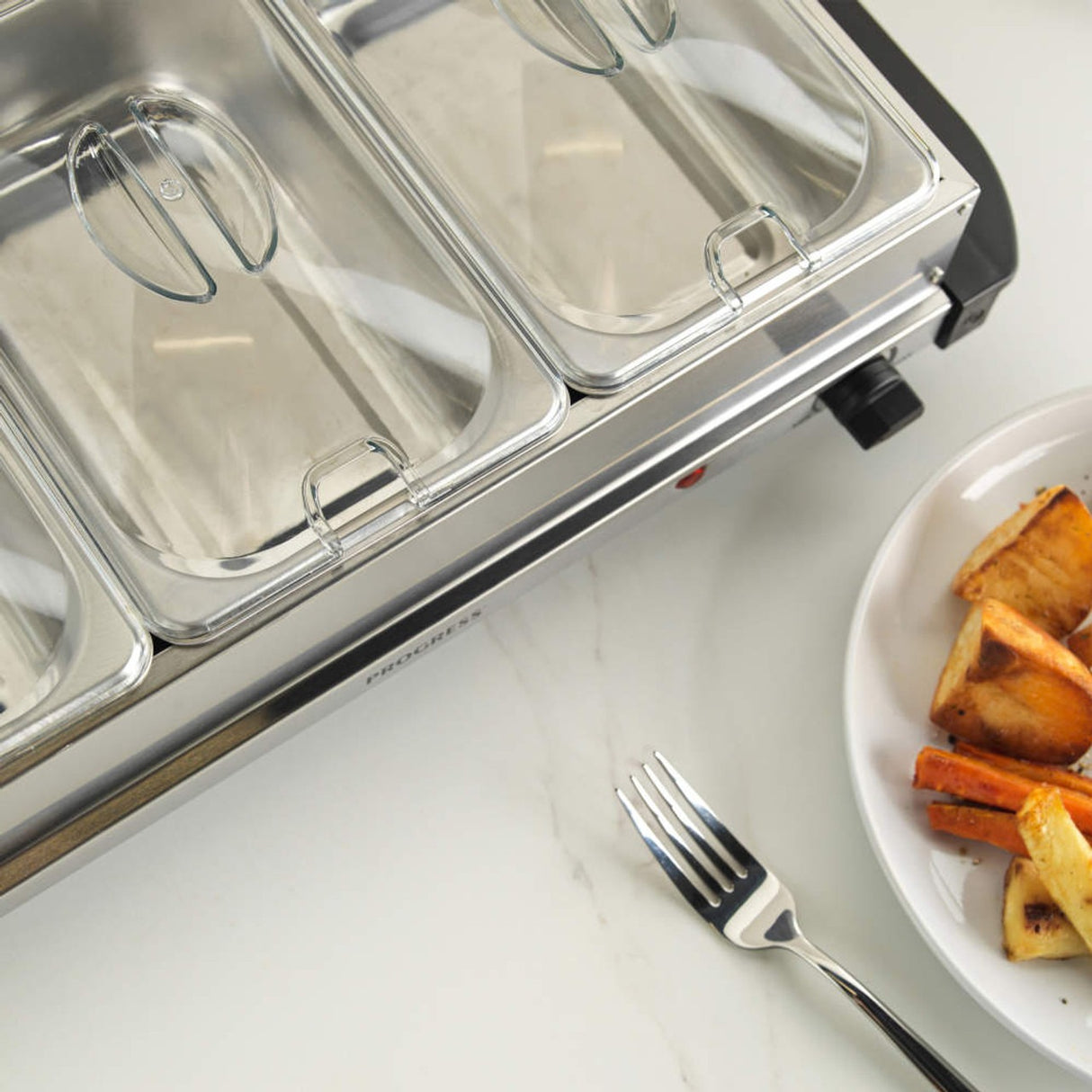 Progress 3 Pan Food Warmer Buffet Server, 3 x 1.5L