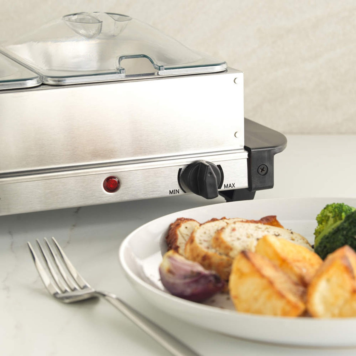 Progress 3 Pan Food Warmer Buffet Server, 3 x 1.5L