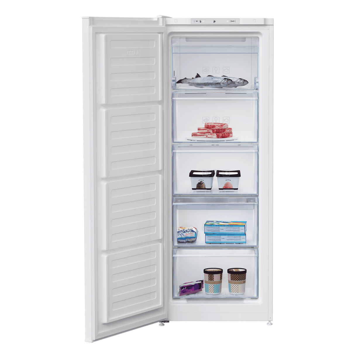 Beko Freestanding Tall Frost Free Freezer with Freezer Guard White - FREEZER LGE LARDER/ CHEST >300L - Beattys of Loughrea