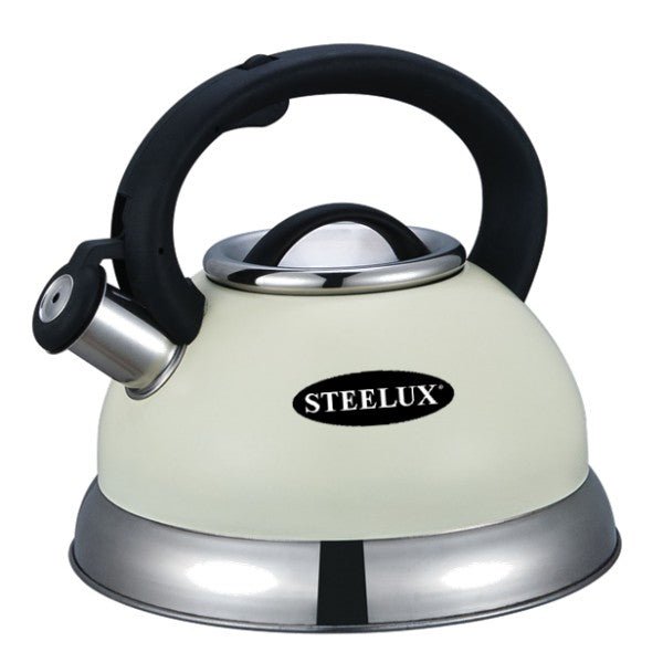 Steelex Cream Whistling Kettle 2.7lt - S/STEEL KETTLES - Beattys of Loughrea