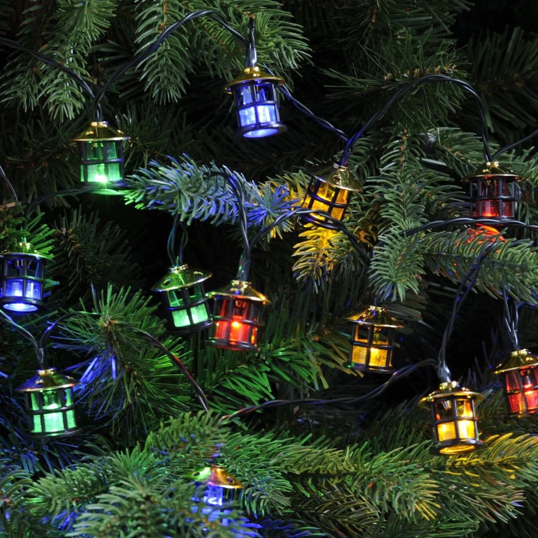 Festive Retro Battery Operated Lantern Lights 20 LED - XMAS LIGHTS LED - Beattys of Loughrea