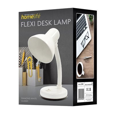 Homelife Classic Flexi Desk Lamp - Diamond White - DESK/READING LAMPS - Beattys of Loughrea