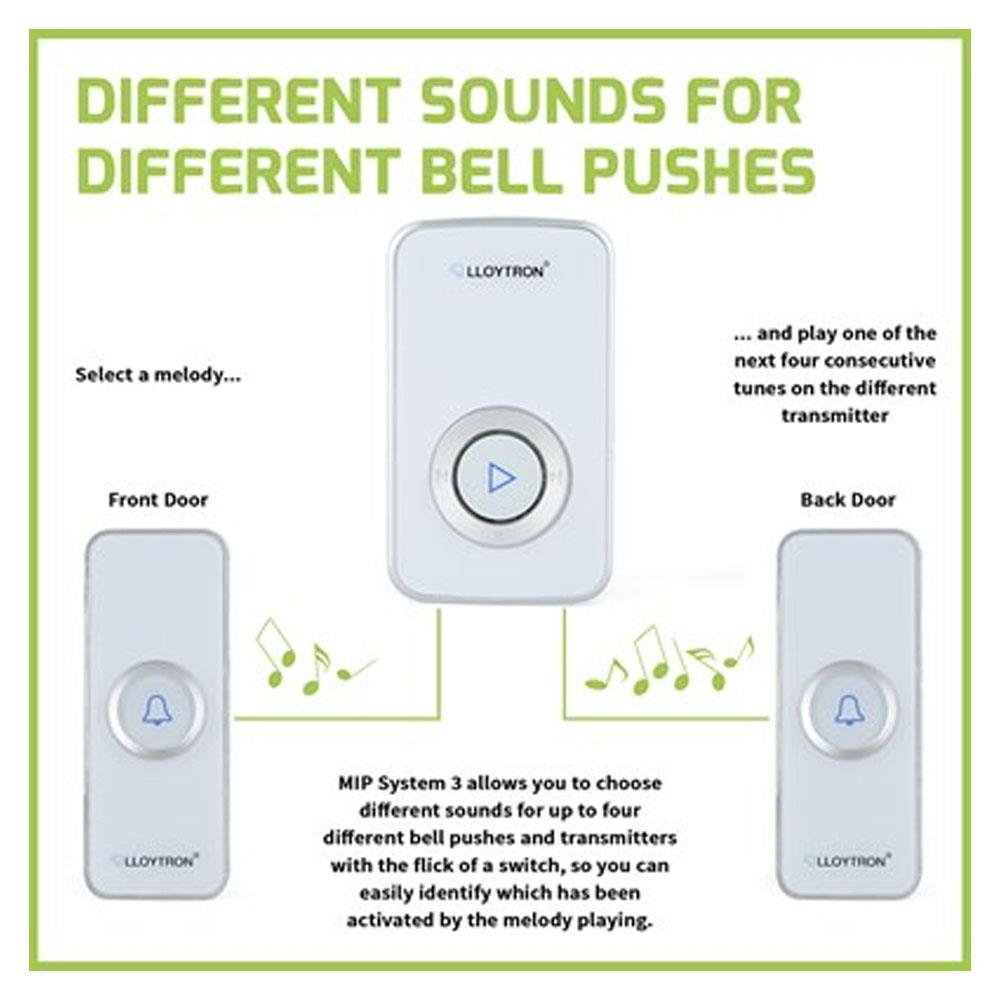 Lloytron 32 Melody Plugin Door Bell Chime Kit Grey - INTERCOM/DOOR BELL - Beattys of Loughrea