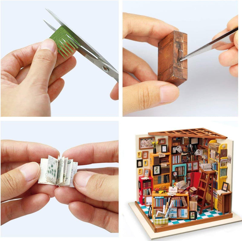 Rolife Sam's Study Library DIY Miniature House Kit DG102 Age 14+ - JIGSAWS - Beattys of Loughrea