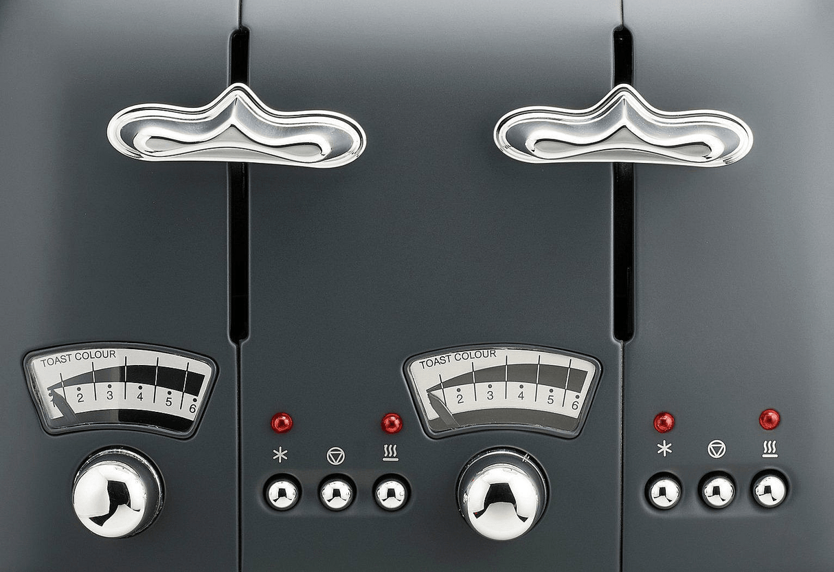 De’Longhi Argento Silva 4 Slice Toaster | Grey - TOASTERS - Beattys of Loughrea