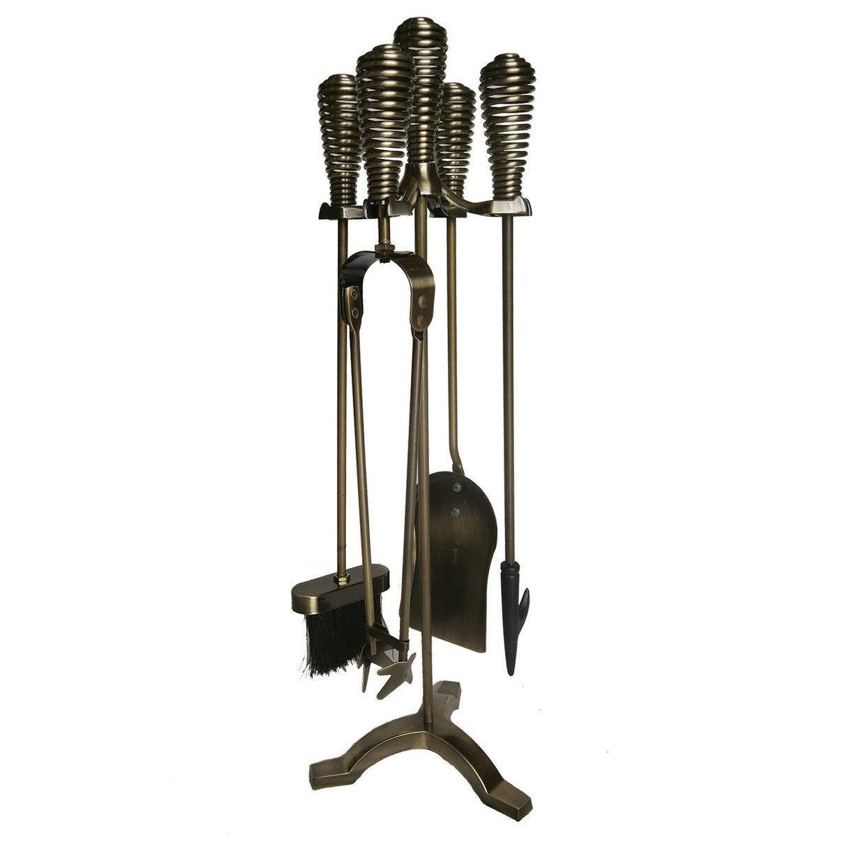 De Vielle 5pc Swirl Handle Companion Set - FIREPLACE - COMPANION SET - Beattys of Loughrea