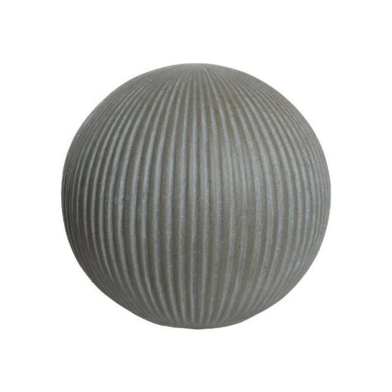 Fibre Clay Ribbed Small Garden Sphere - Taupe - GARDEN ORNAMENTS INCL SOLAR - Beattys of Loughrea