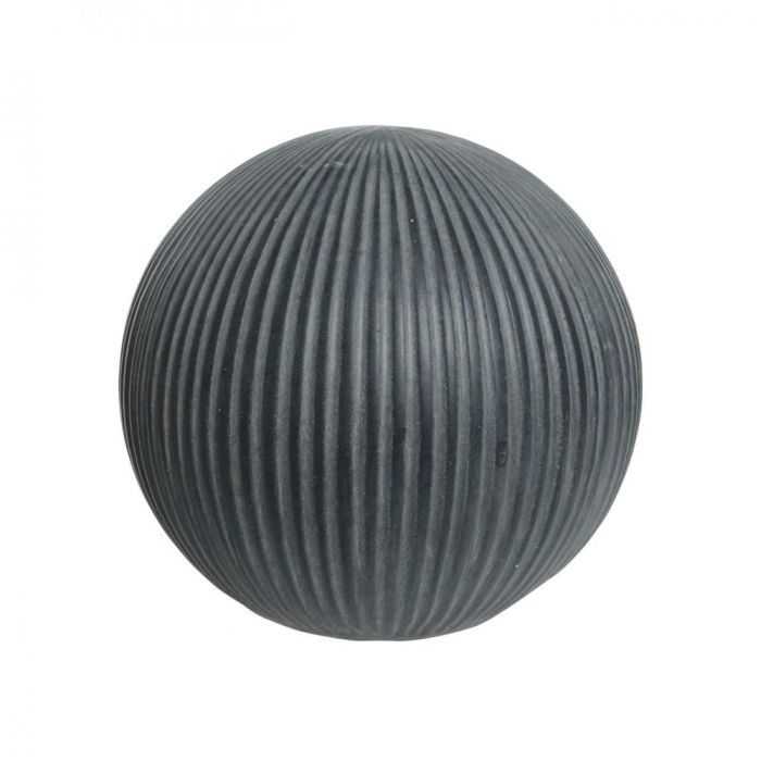 Fibre Clay Ribbed Small Garden Sphere - Anthracite - GARDEN ORNAMENTS INCL SOLAR - Beattys of Loughrea