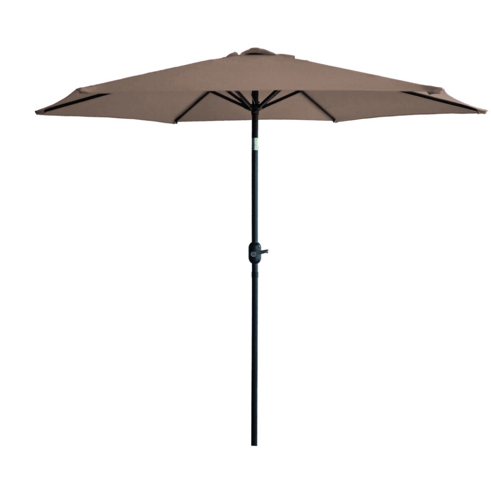Euroactive Crank & Tilt Aluminium Parasol Stone - 2.7m - PARASOLS - Beattys of Loughrea