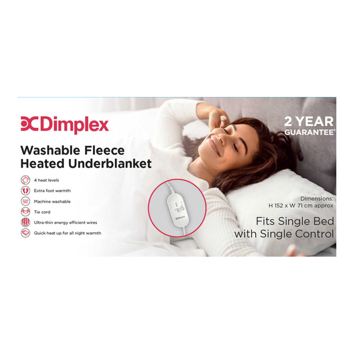 Dimplex DFB2001 Single Washable Fleece Heated Underblanket - ELEC BLANKET UNDER - Beattys of Loughrea