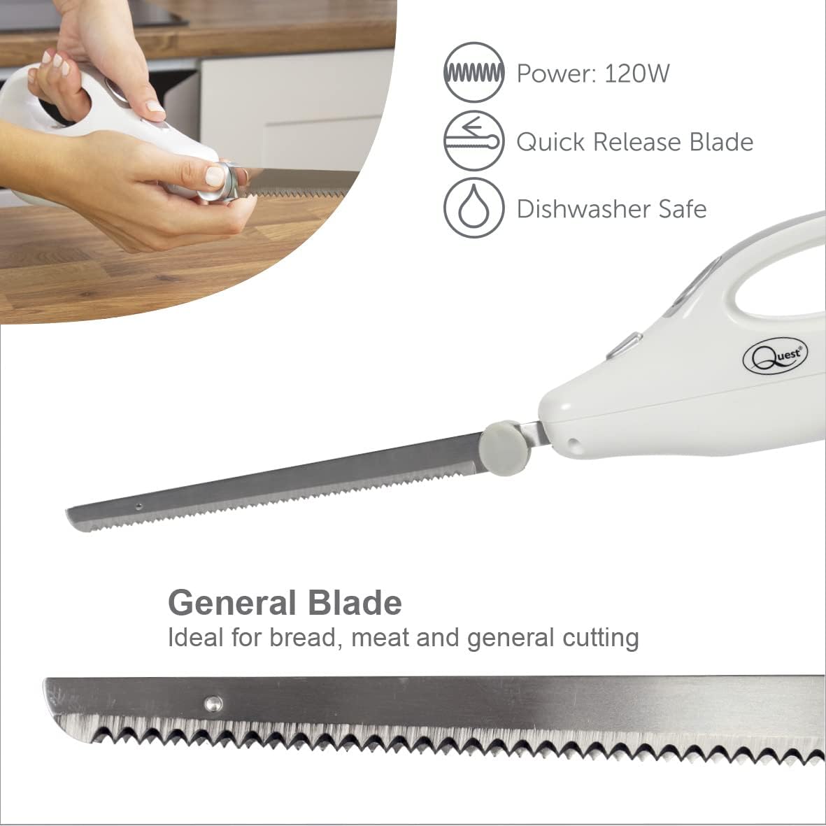 Quest Electric Knife White - ELECTRIC KNIFE - Beattys of Loughrea