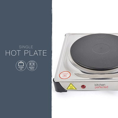 Lloytron Kitchen Perfected 1500W Single Hotplate - Stainless Steel