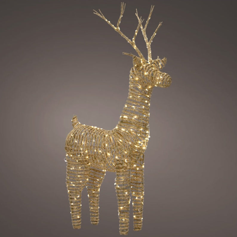 Micro LED Wicker Reindeer 104cm, Warm White