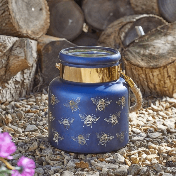 Bee Lantern - Sapphire - GARDEN ORNAMENTS INCL SOLAR - Beattys of Loughrea