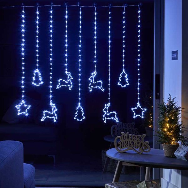 327 LEDs Festive Curtain Lights - Cool White - XMAS LIGHTS LED - Beattys of Loughrea