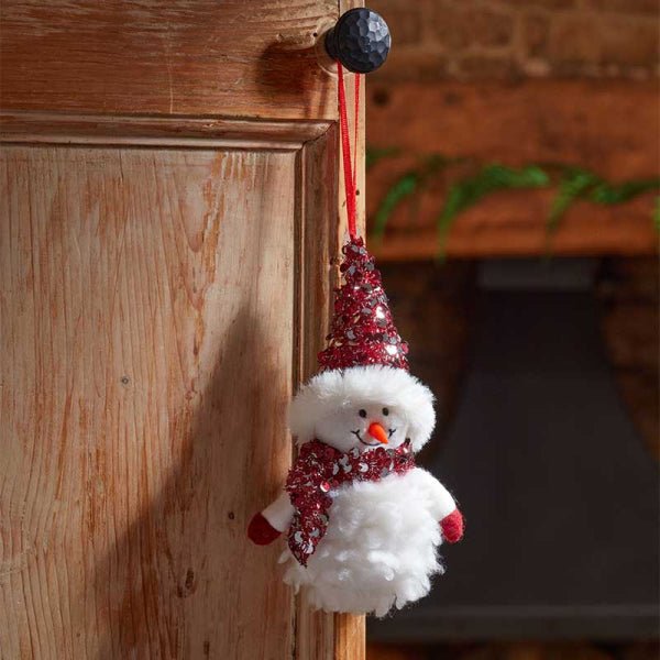 SnowGirl Pendant 18 x 10cm - XMAS HANGING DECOS - Beattys of Loughrea