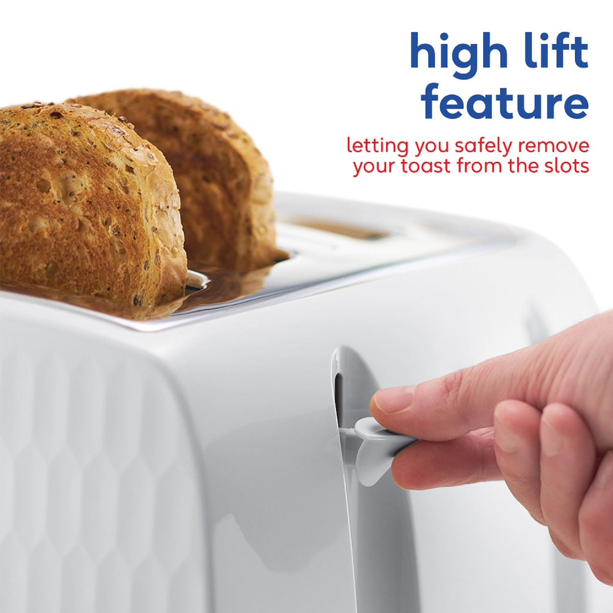 Russell Hobbs Honeycomb 4 Slice White Toaster 26070 - TOASTERS - Beattys of Loughrea