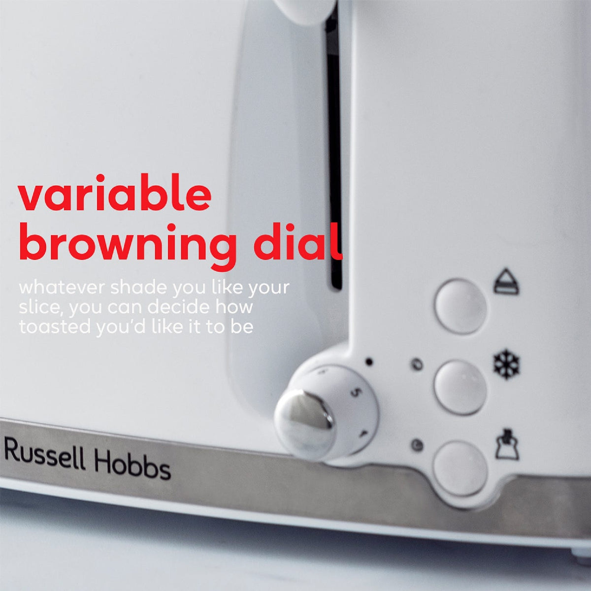 Russell Hobbs Honeycomb 4 Slice White Toaster 26070 - TOASTERS - Beattys of Loughrea