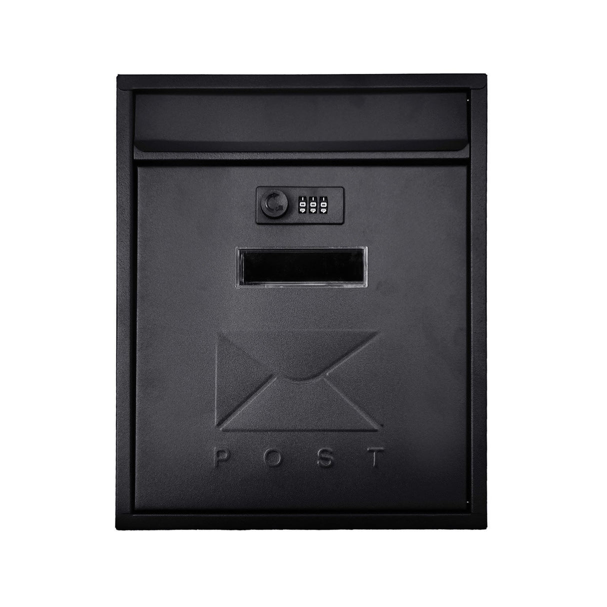 Postplus Contemporary Post Box Matt Black Combo Lock
