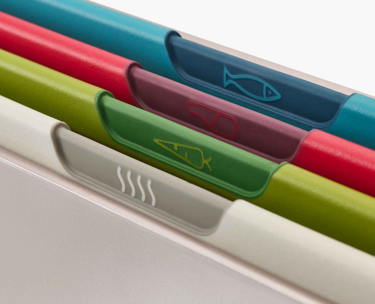 Joseph Joseph Folio™ Icon 4 - piece Multicolour Chopping Board Set Regular - WORKTOP SAVER - Beattys of Loughrea