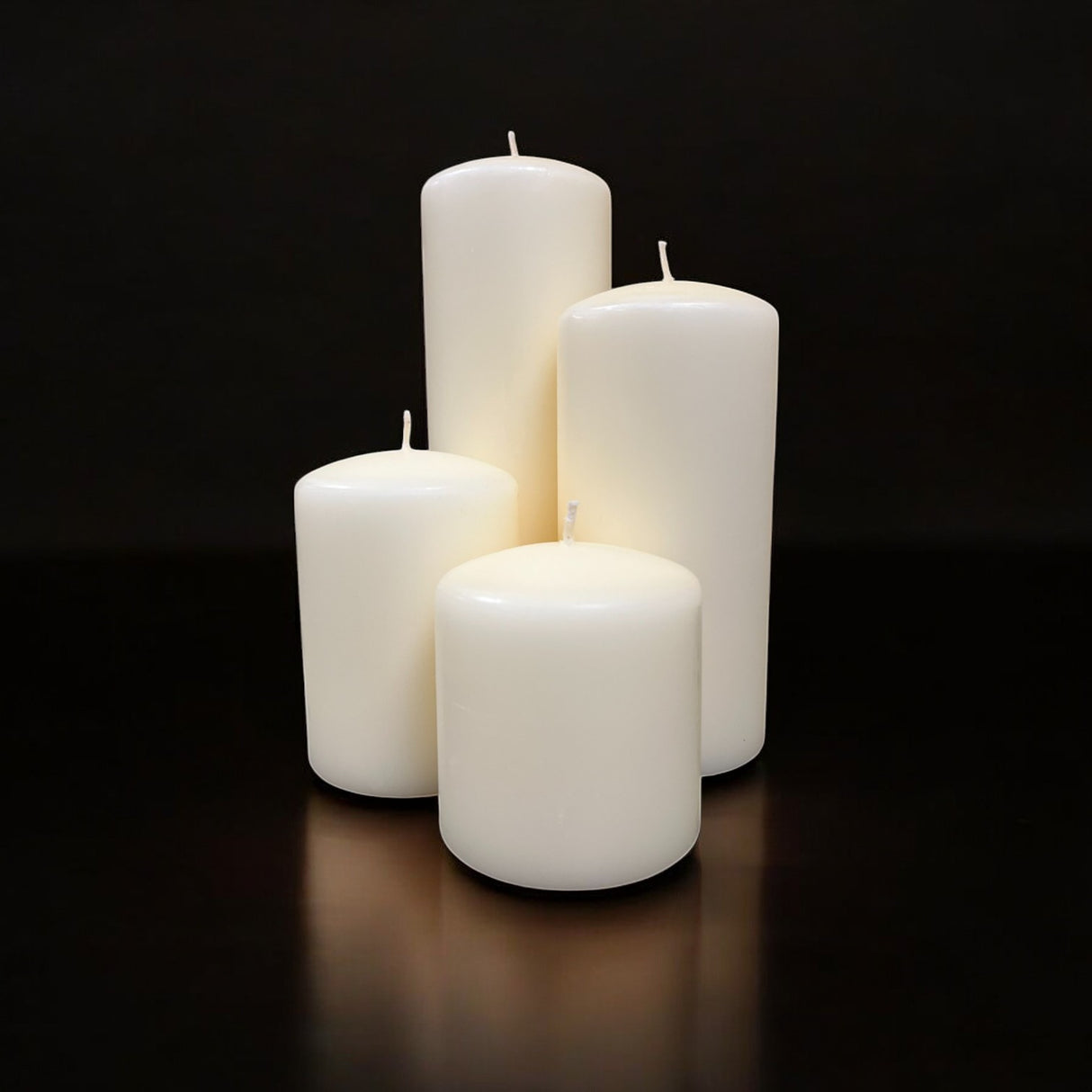 Sage Decor Set of 4 Premium Pillar Candles
