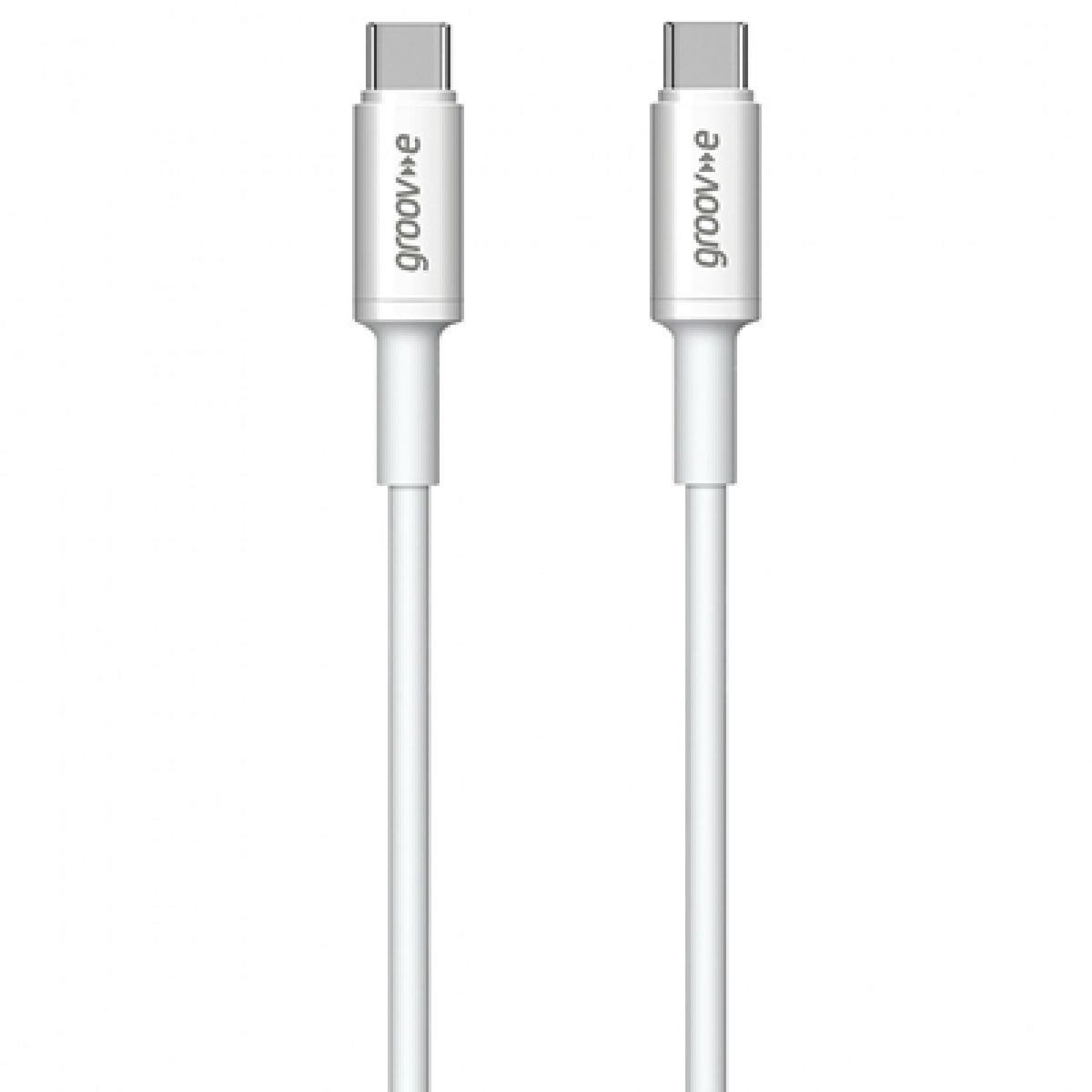 Groov-e USB-C to USB-C Cable 1m - White - LEADS - Beattys of Loughrea