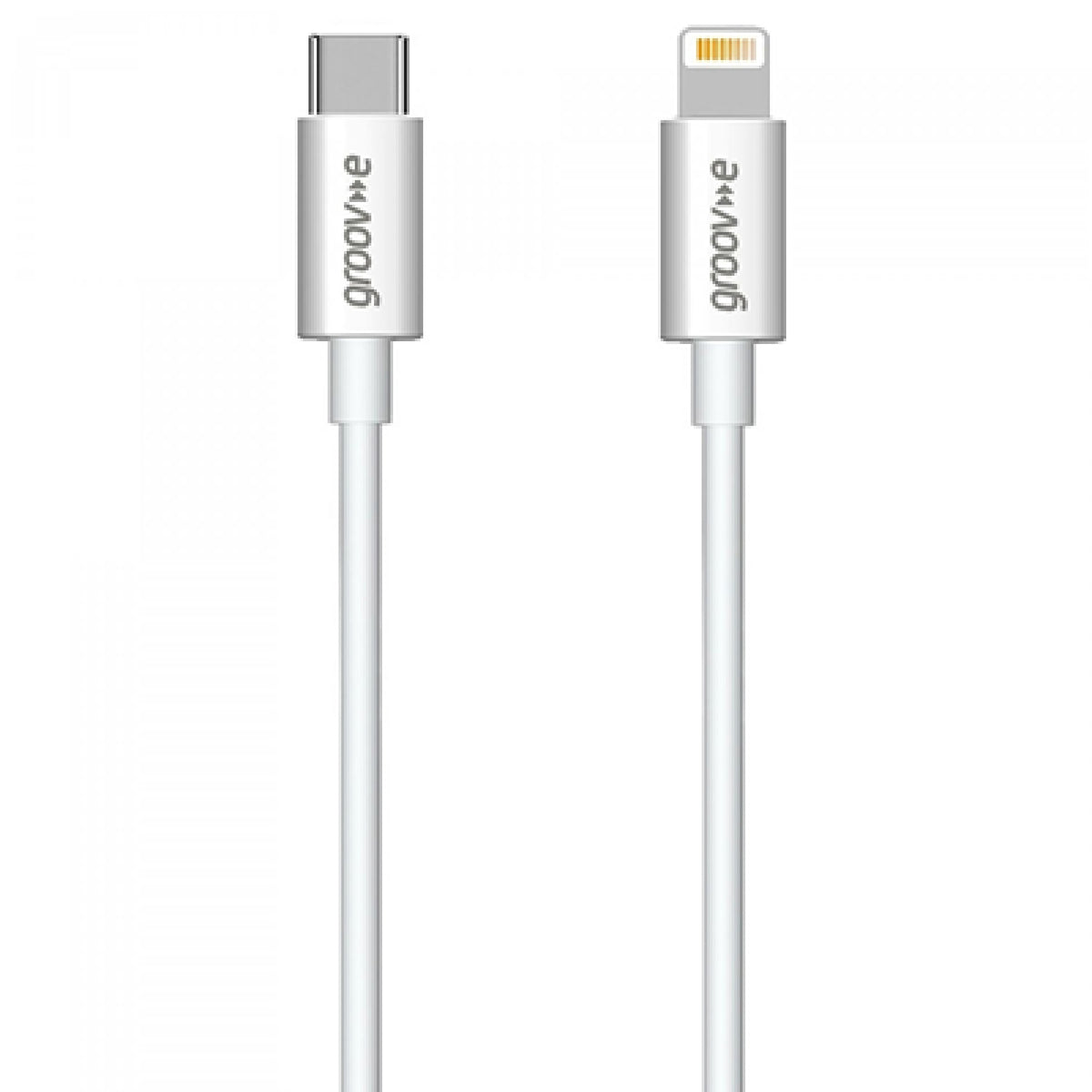 Groov-e MFi Lightning to USB-C Charging Cable 1m - White - LEADS - Beattys of Loughrea